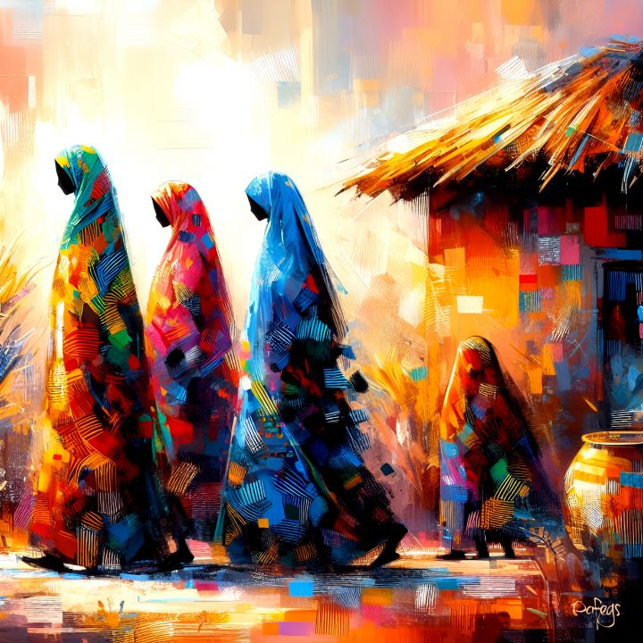 Three Women In Hijab Don Pafegs Paintings Prints Ethnic