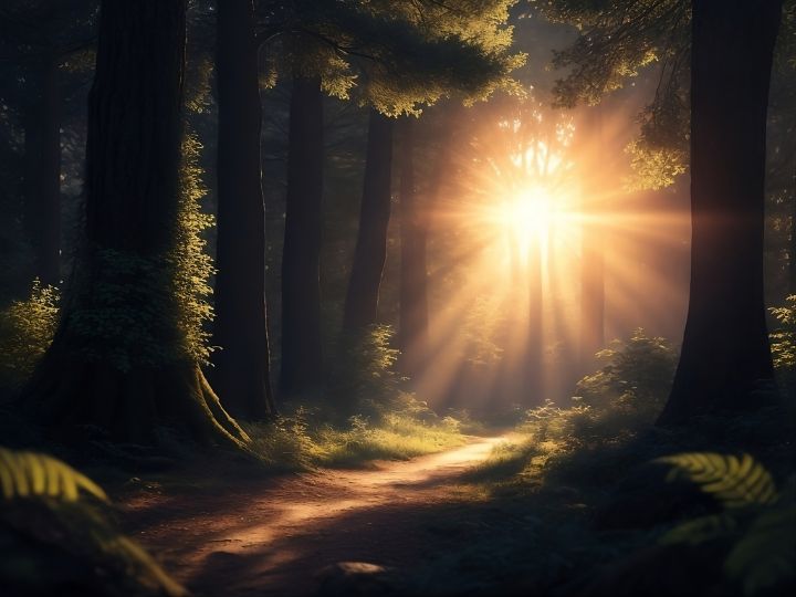 Rays Of Light Through The Trees Monad Nomad Digital Art AI