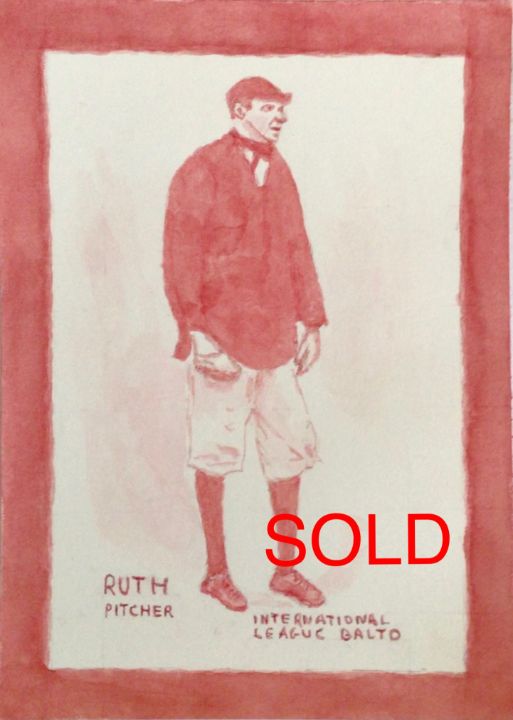 Babe Ruth 1914 Rookie Card Addison Paintings Prints Sports