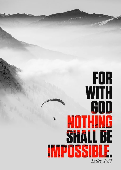 Luke 1 37 Bible Verse Impossible Cool Anime Posters Digital Art