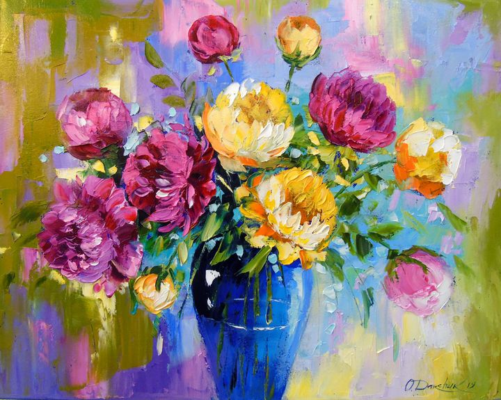 Bouquet Of Peonies In A Vase Olha Darchuk Paintings Prints