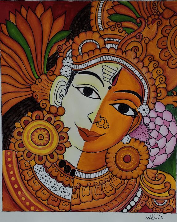 Ardhanarishvara Kerala Mural Artilicious Paintings Prints