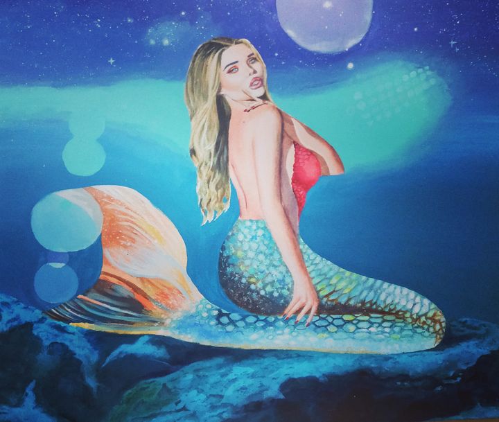 Mermaid Original Acrilic Painting R Paintings Prints People