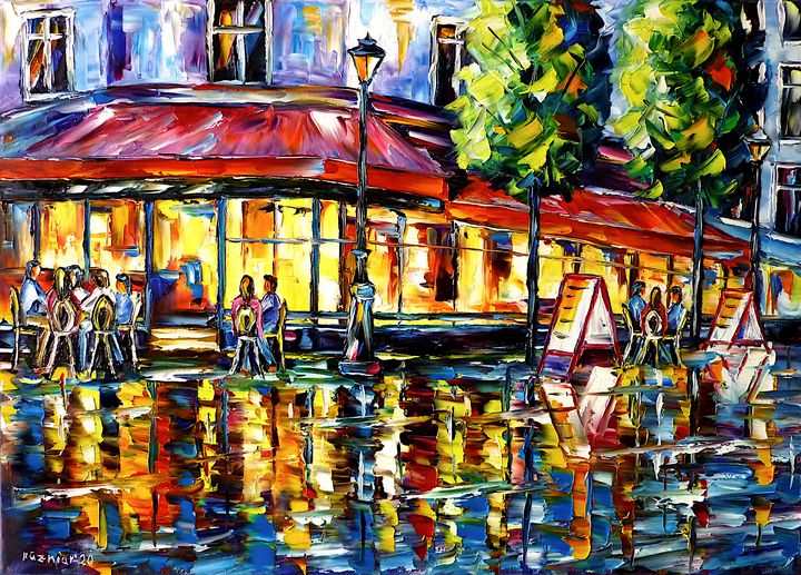 Paris In The Evening Mirek Kuzniar Paintings Prints Places