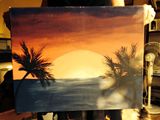20x16 acrylic sunset painting