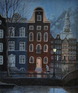 Rainy Night in Amsterdam - Dave Rheaume Artist - Paintings & Prints ...