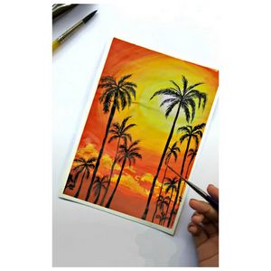 sunset drawing
