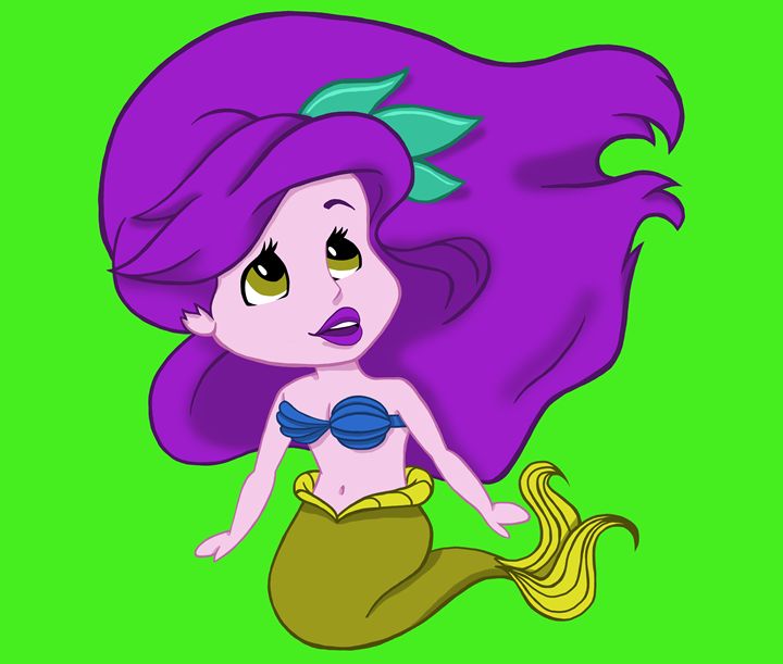 Purple Hair Mermaid - CMEillustration