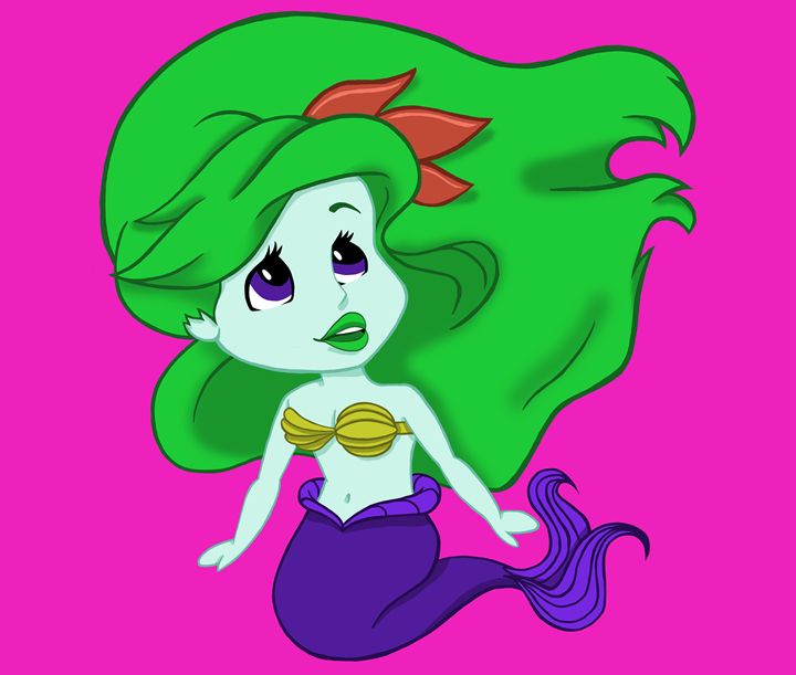 Green Hair Mermaid - CMEillustration