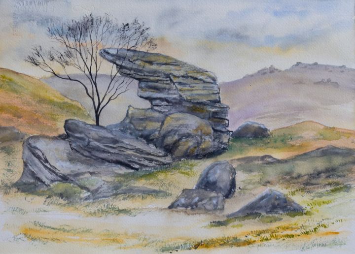 Saddle Tor Dartmoor - Ceri David Jones - Paintings & Prints