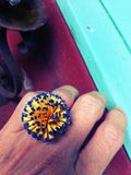 Chunky Flower ring in Yellow