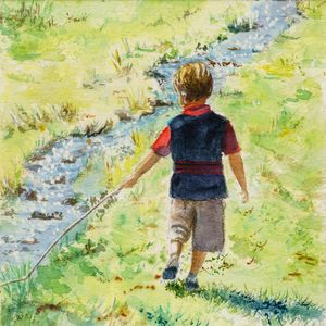 Boy With A Stick - The Art of Vonda Fletcher