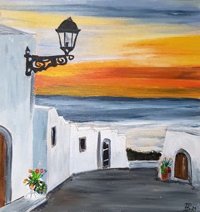 Sunset somewhere in  Mediterranean - Heijdi's fantastic painted World
