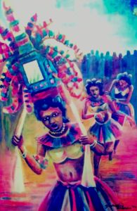 FULANI MILK MAID - Johnson Ekanem - Paintings & Prints, Ethnic, Cultural, &  Tribal, African, African Society & Peoples - ArtPal