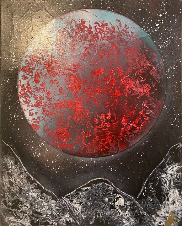 Red moon from the mountains 7 - Artist Anni