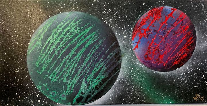 2 planets in the night sky 19 - Artist Anni