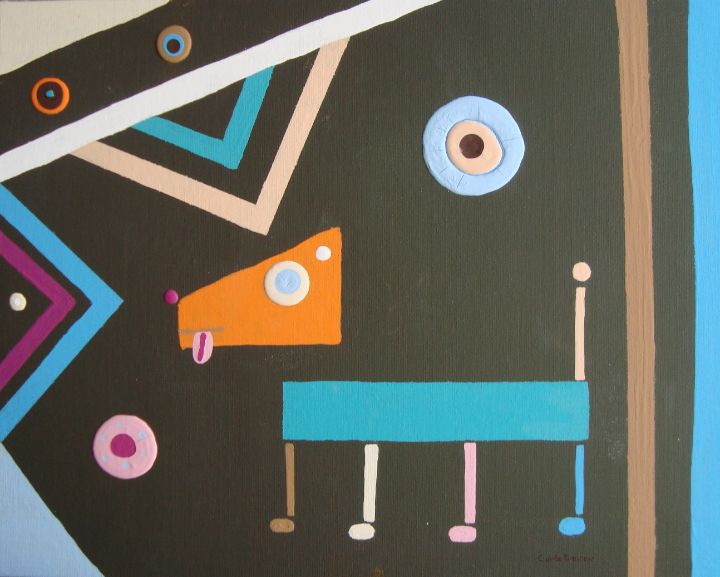 Geometric Dog - Art Sale Paintings Clearance - Paintings & Prints ...