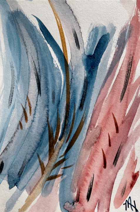 Meet me in the middle - Maria Hastreiter- abstract watercolor