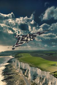 Vulcan over cliffs