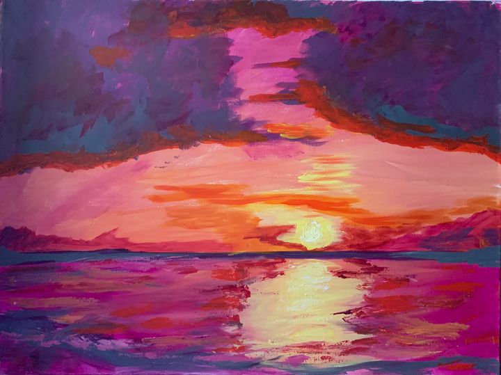 Sunset - Sonu - Paintings & Prints, Landscapes & Nature, Natural ...