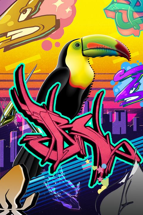 Toucan Bird Graffiti - Deepak Creation PTA - Digital Art & AI