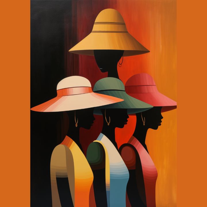 African Women in Vibrant Turbans - Velvet's Virtual View - Digital Art ...