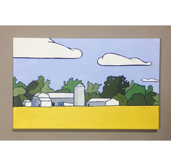 White Barns Yellow Beans Ed Corbin's Art Paintings & Prints