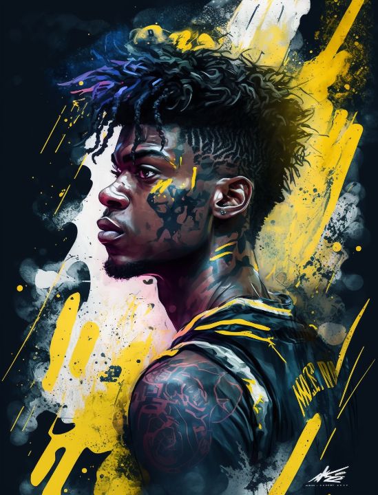 Ja Morant Memphis Grizzlies Basketball Art Illustrated Print 