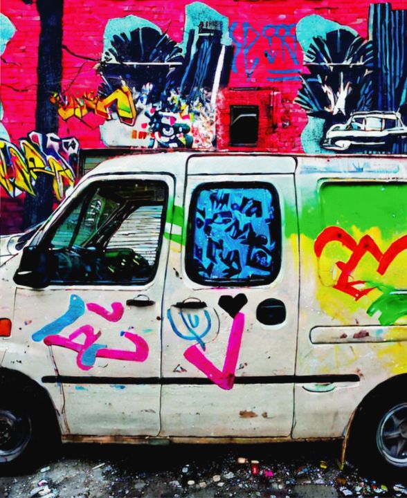 NYC Vandalized Van | graffiti pop - Cicero Spin