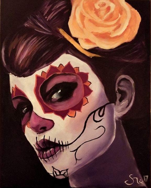 Sugar skull lady - Josh gee - Paintings & Prints, People & Figures ...