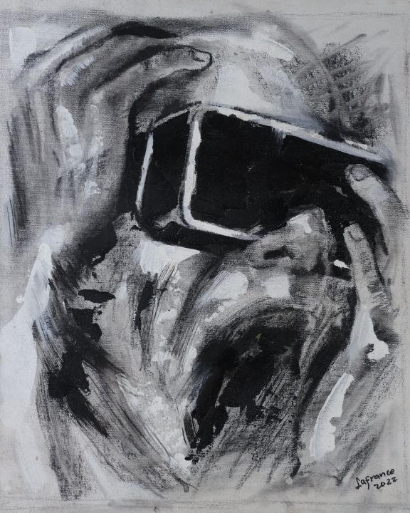 abstract art charcoal drawing (scream)