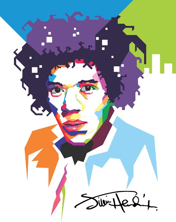 Jimi Hendrix (Pop Art) - M. Rezha Sudiar WPAP