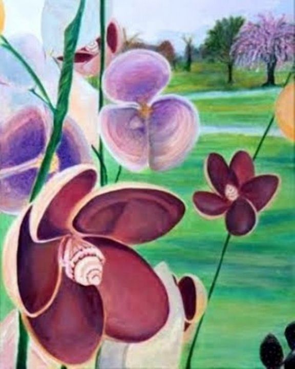 Jenny's Shell Flowers - 'Artists Aflame' Family Gallery - Paintings ...