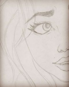Me Plastic Pencil Sketch Size 2717cm Girl With Half Face