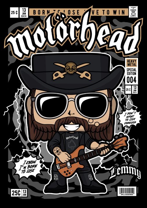 Lemmy Kilmister motorhead fanart Digital Print Digital Art