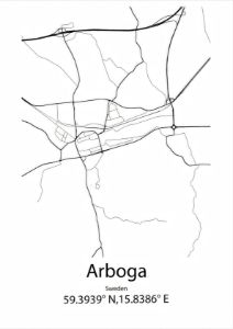 Arboga,Sweden Line Map Art - Kaigozen - Drawings & Illustration ...
