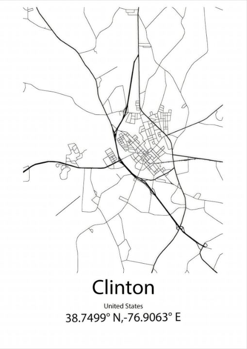 Clinton, United States Map - Kaigozen - Drawings & Illustration, Places ...