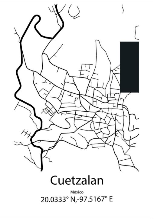 Cuetzalan, Mexico Map - Kaigozen - Drawings & Illustration, Places ...