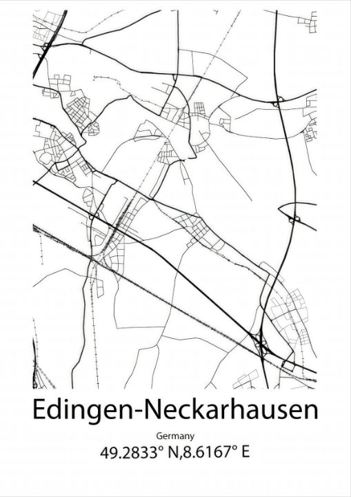 Edingen-Neckarhausen, Germany Map - Kaigozen - Drawings & Illustration ...