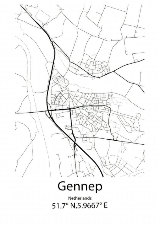 Gennep, Netherlands Map - Kaigozen - Drawings & Illustration, Places ...