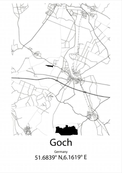 Goch, Germany Map - Kaigozen - Drawings & Illustration, Places & Travel ...