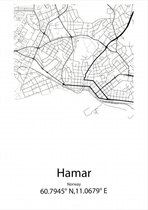 Hamar Map Hamar, Norway Map - Kaigozen - Drawings & Illustration, Places & Travel ...