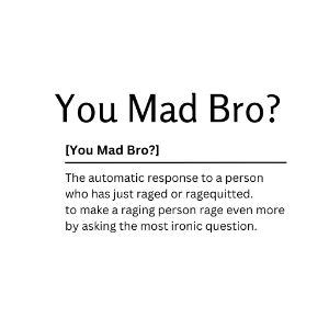 You Mad Bro  Dictionary Definition