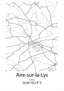 Aire-sur-la-Lys,France Line Map Art - Kaigozen - Drawings ...