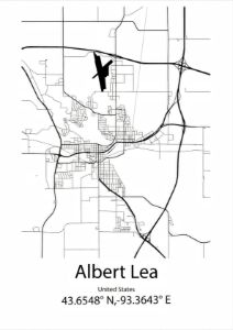 Albert,France Line Map Art - Kaigozen - Drawings & Illustration ...