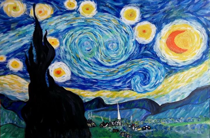 Starry Night - RJ's spray paint Art