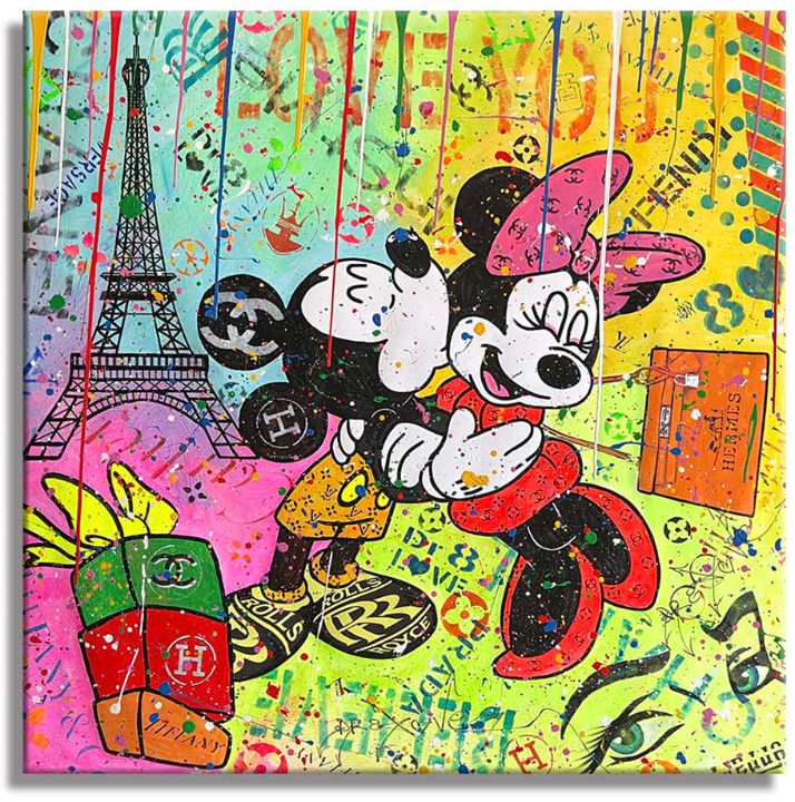 Hermes Minnie Mouse - Original Painting on Canvas by Dr8 Love