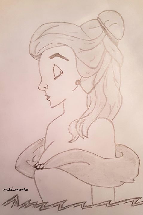 Original Hand Drawn Pencil Sketch of Princess Cinderella. A4 - Etsy