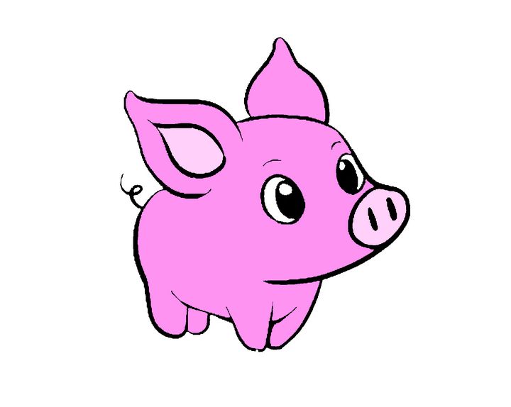 Cute pig kawaii chibi drawing style Royalty Free Vector