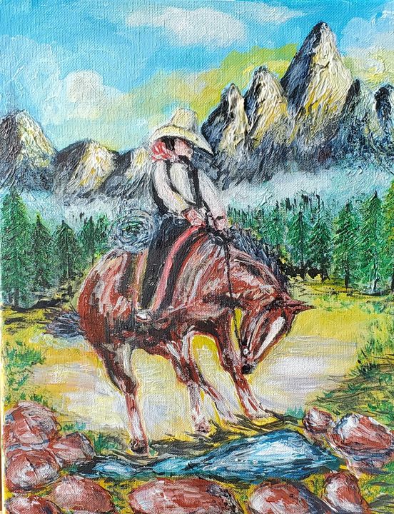 Cowboy Rodeo - Claude's Paintings